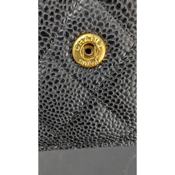 Chanel Wallet on Chain Quilted Caviar Black Authentic 7 X 5 X 2" Crossbody - Picture 16 of 16